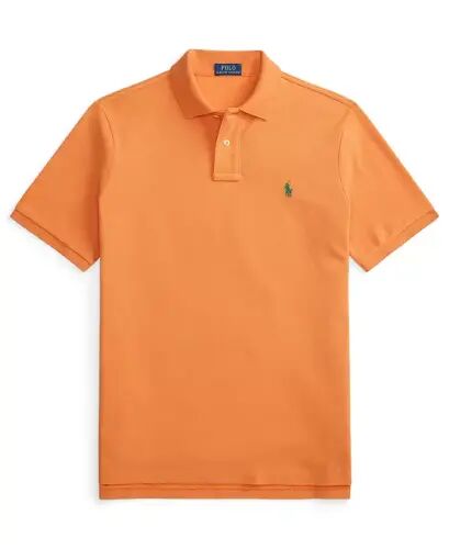 Men's Cotton Custom Slim Fit Mesh Polo Shirt - Kona Orange - 5