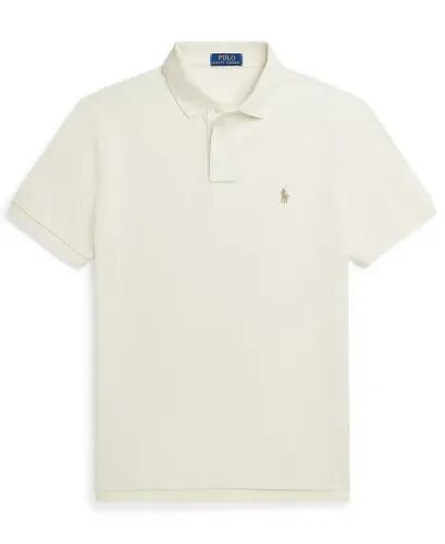 Men's Cotton Custom Slim Fit Mesh Polo Shirt - ParcModazoneent Cream - 5