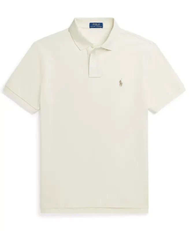 Men's Cotton Custom Slim Fit Mesh Polo Shirt - ParcModazoneent Cream - 5