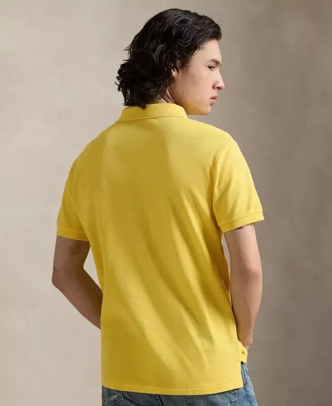 Men's Cotton Custom Slim Fit Mesh Polo Shirt - Sunfish Yellow - 2