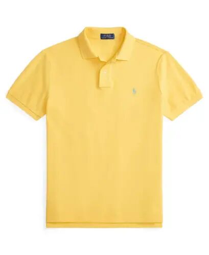Men's Cotton Custom Slim Fit Mesh Polo Shirt - Sunfish Yellow - 5