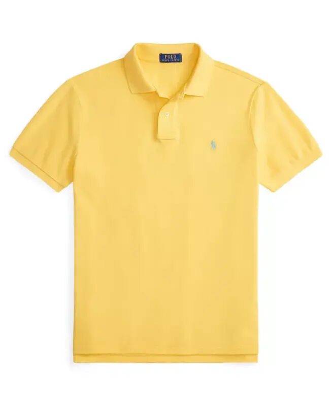 Men's Cotton Custom Slim Fit Mesh Polo Shirt - Sunfish Yellow - 5