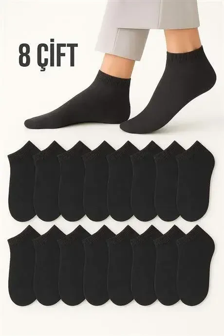 Men's Cotton Extra Comfortable and Soft Ankle Sock Set Anthracite 8 Pairs - 1