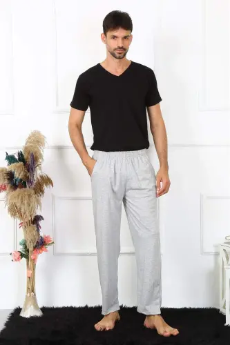 Men's Cotton Gray Solid Sleep Pants 27495 - 9