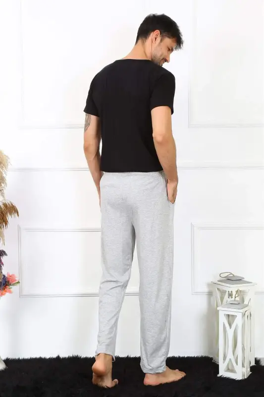 Men's Cotton Gray Solid Sleep Pants 27495 - 5