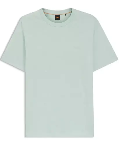 Men's Cotton-Jersey Regular-Fit T-Shirt - Aqua - HUGO BOSS (1)