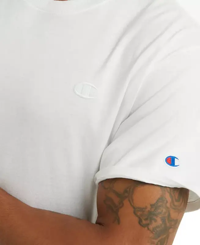 Men's Cotton Jersey T-Shirt - Bright White - 3