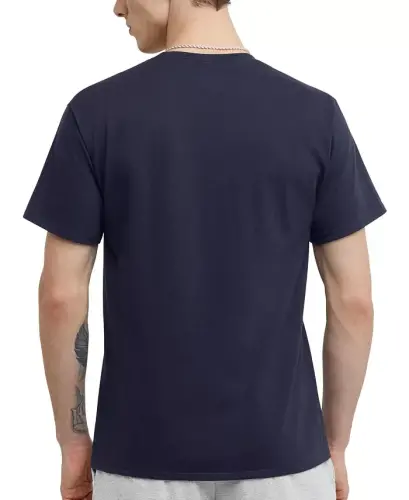 Men's Cotton Jersey T-Shirt-Navy - 2