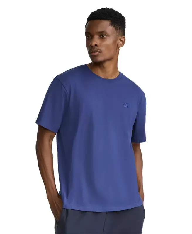 Men's Cotton Jersey T-Shirt-Navy - 1