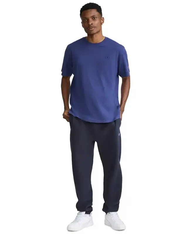 Men's Cotton Jersey T-Shirt-Navy - 8