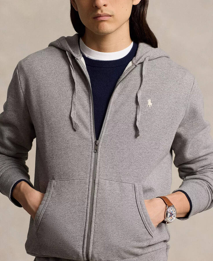 Men's Cotton Loopback Terry Full-Zip Hoodie Grey Htr - 3