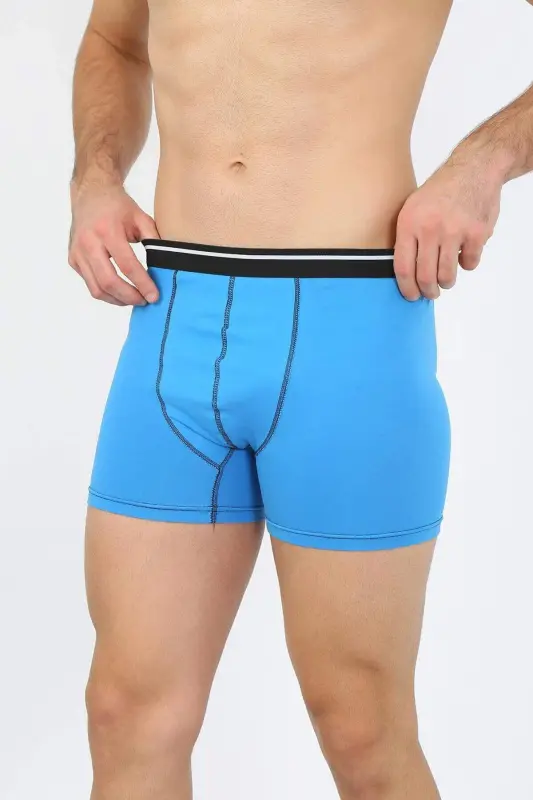 Men's Cotton Lycra Boxer Blue 40133 - BÜYÜKBEDENIZ