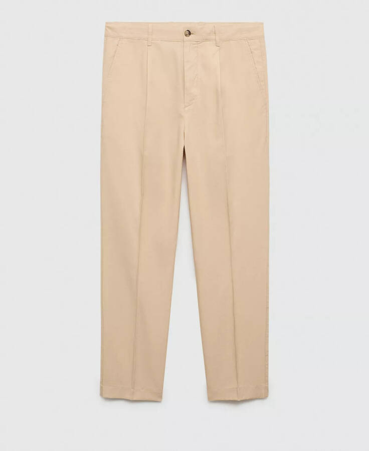 Men's Cotton Lyocell Pleated Pants Vanilla - 2