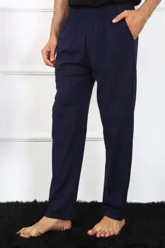 Men's Cotton Navy Single Bottom Pajamas 27495 - 3