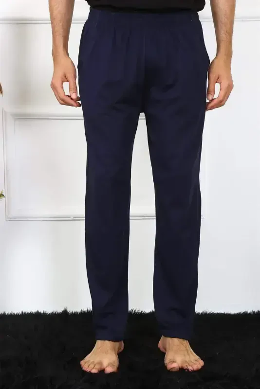 Men's Cotton Navy Single Bottom Pajamas 27495 - 4