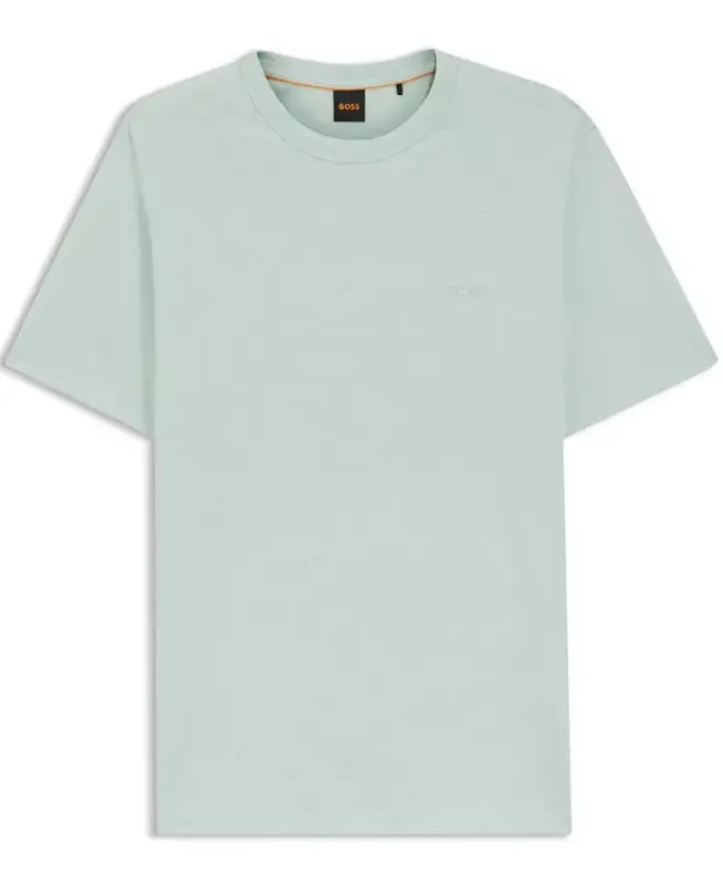 Men's Cotton Slub Logo Detail T-Shirt - Aqua - 3
