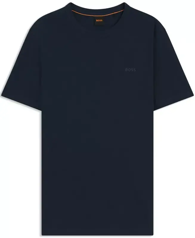 Men's Cotton Slub Logo Detail T-Shirt - Open Blue - 4