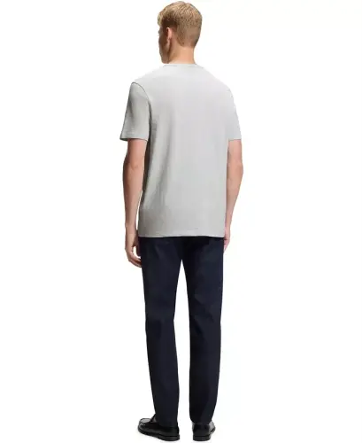 Men's Cotton Slub Logo Detail T-Shirt - Open Gray - 2