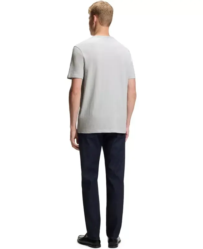 Men's Cotton Slub Logo Detail T-Shirt - Open Gray - 2