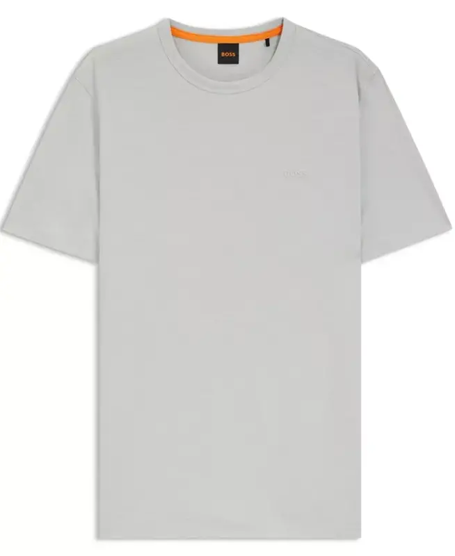 Men's Cotton Slub Logo Detail T-Shirt - Open Gray - 3