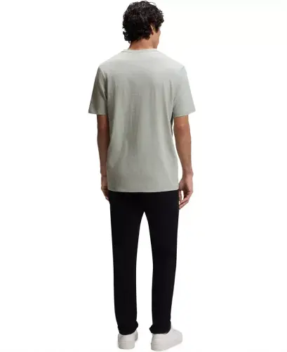 Men's Cotton Slub Logo Detail T-Shirt - Silver - 3