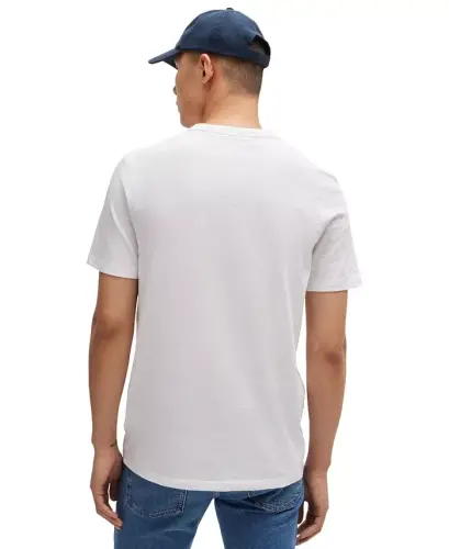 Men's Cotton Slub Logo Detail T-Shirt - White - 2