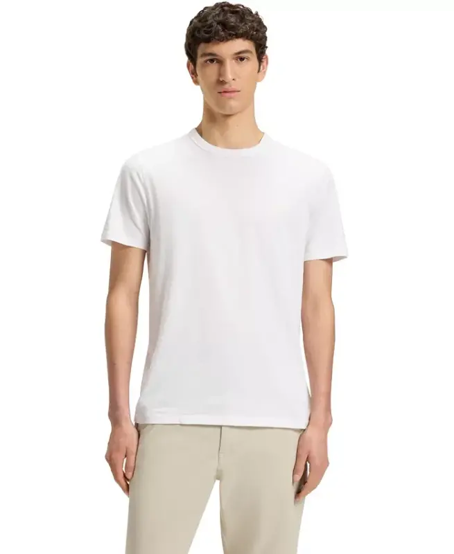 Men's Cotton Slub Logo Detail T-Shirt - White - 3