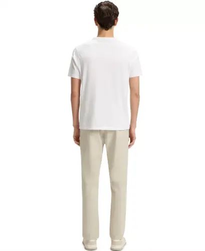Men's Cotton Slub Logo Detail T-Shirt - White - 5