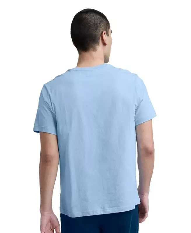 Men's Cotton Solid T-Shirt - Placid Blue - 3