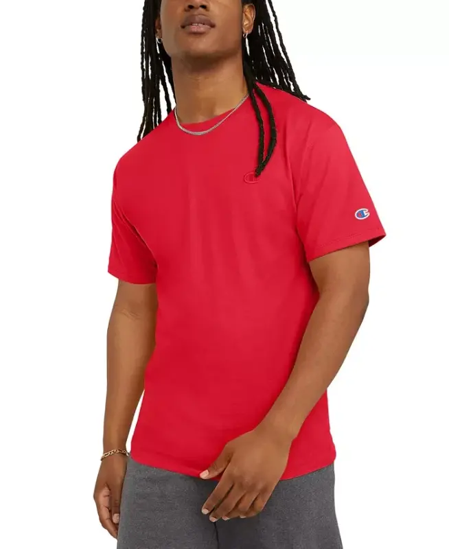 Men's Cotton Solid T-Shirt - Tango Red - CHAMPION