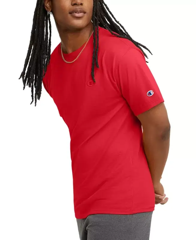 Men's Cotton Solid T-Shirt - Tango Red - 2