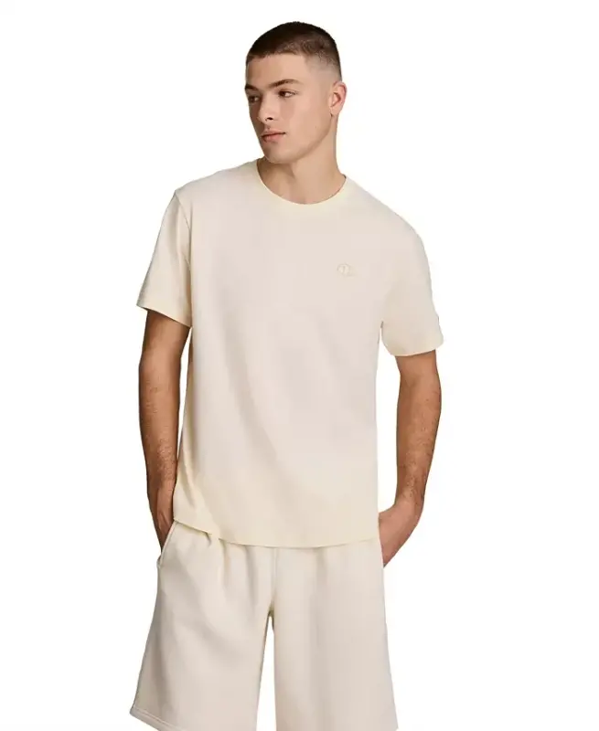 Men's Cotton Solid T-Shirt - Unbleached Cotton - CHAMPION