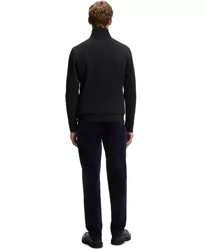Men's Cotton-Terry Zip-Collar Regular-Fit Sweatshirt - Dark Blue - 3