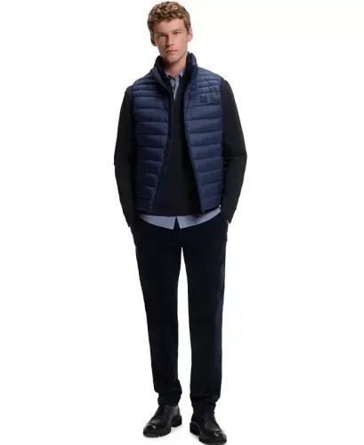 Men's Cotton-Terry Zip-Collar Regular-Fit Sweatshirt - Dark Blue - 4