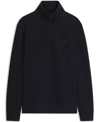 Men's Cotton-Terry Zip-Collar Regular-Fit Sweatshirt - Dark Blue - Hugo Boss (1)