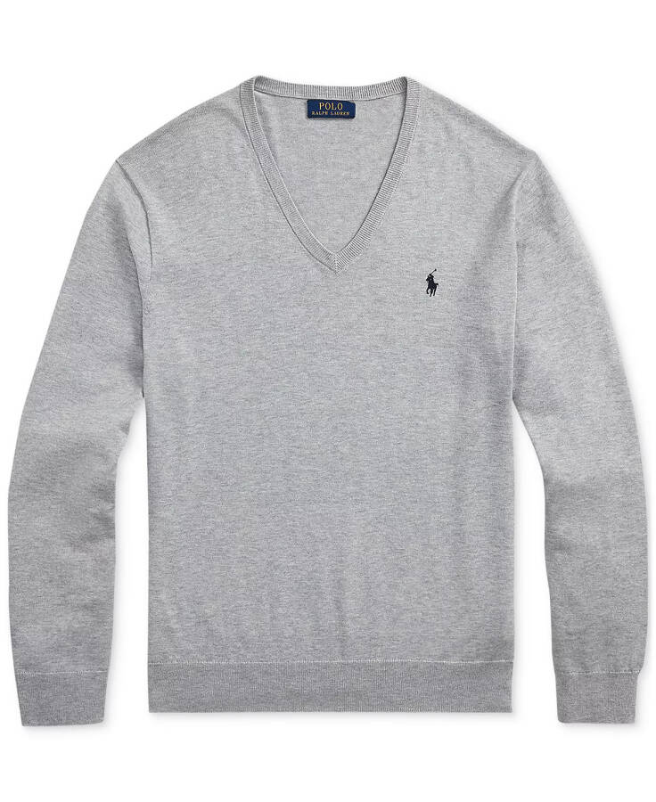 Men's Cotton V-Neck Sweater Andover Heather - 5