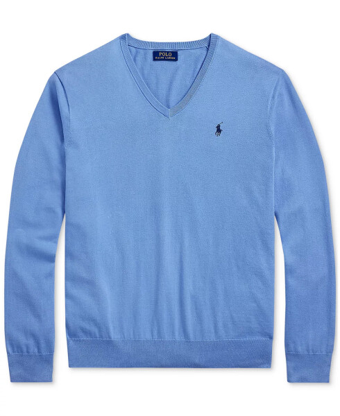 Men's Cotton V-Neck Sweater Sky Blue - 5