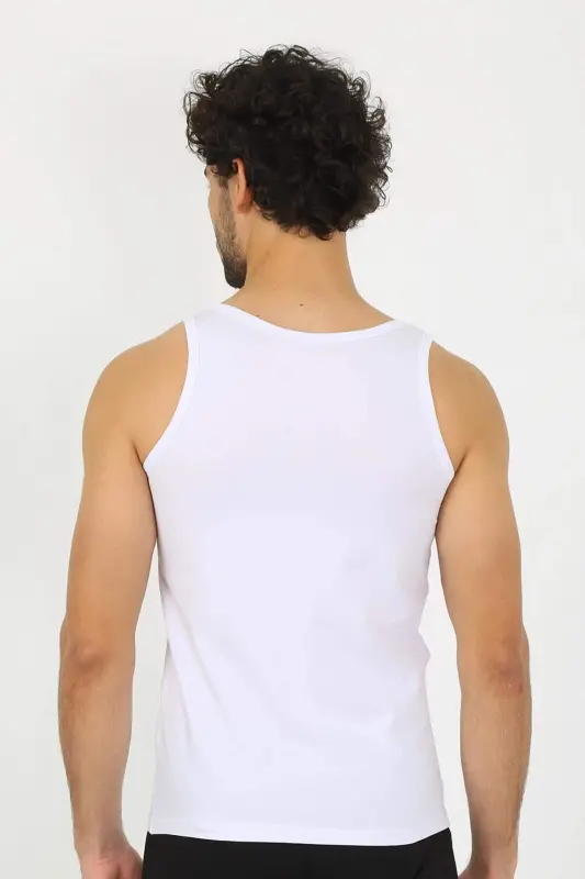 Men's Cotton White Undershirt 6566 - 2