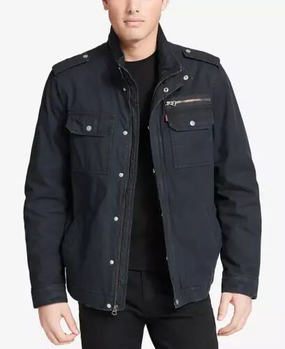 Men's Cotton Zip-Front Jacket - Navy 