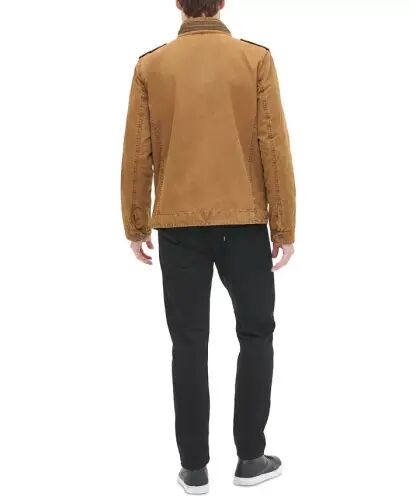 Men's Cotton Zip-Front Jacket-Worker Brown - 5