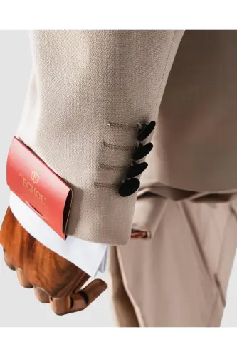 Men's Cream Shawl Collar Wedding Suit Tuxedo - 5