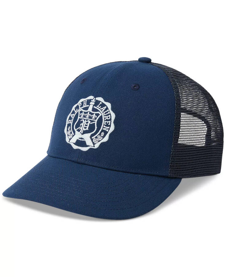 Men's Crest Twill Trucker Cap Newport Navy - 1