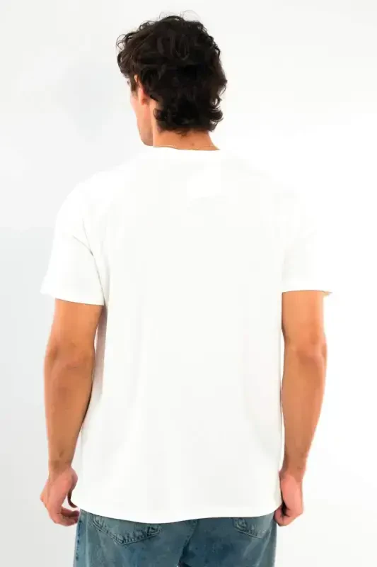 Men's Crew Neck 100% Cotton White T-Shirt - 5