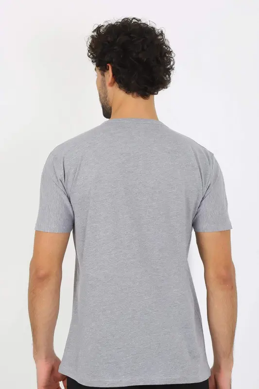 Men's Crew Neck Grey Cotton Undershirt 6567 - 11