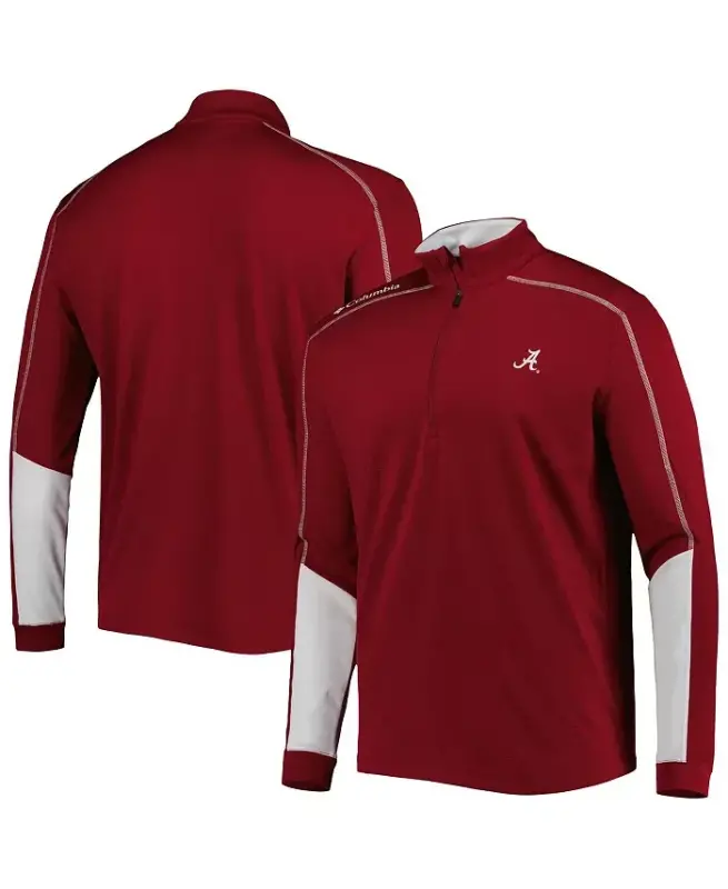 Men's Crimson Alabama Crimson Tide Shotgun 2.0 Omni-Wick Quarter-Zip Jacket-Crimson - COLUMBIA
