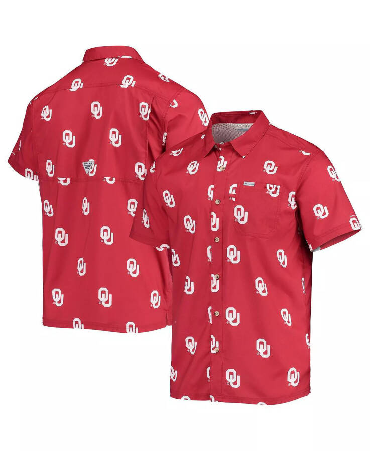 Men's Crimson Oklahoma Sooners Super Slack Tide Omni-Shade Button-Up Shirt Crimson - 7