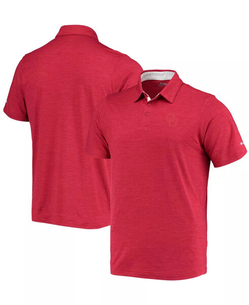 Men's Crimson Oklahoma Sooners Tech Trail Space Dye Omni-Shade Polo Crimson - 2