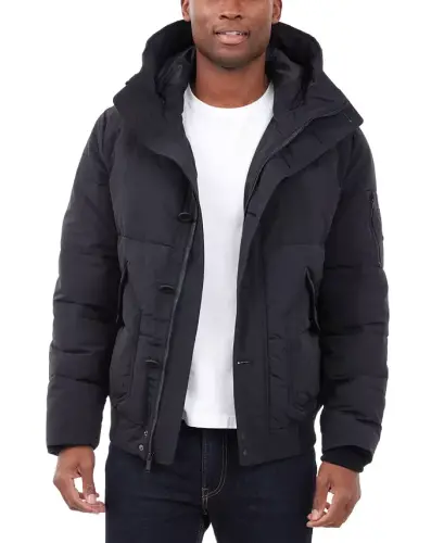 Men's Crinkle Nylon Heavy Short Snorkel Coat - 1