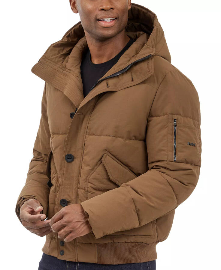 Men's Crinkle Nylon Heavy Short Snorkel Coat Mocha - 3