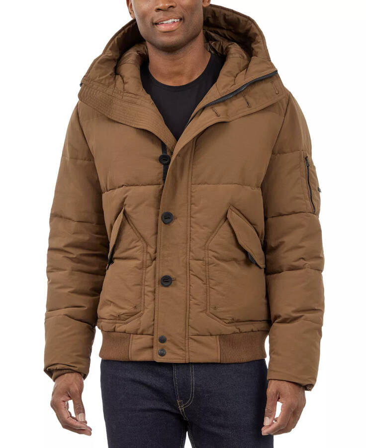 Men's Crinkle Nylon Heavy Short Snorkel Coat Mocha - 5